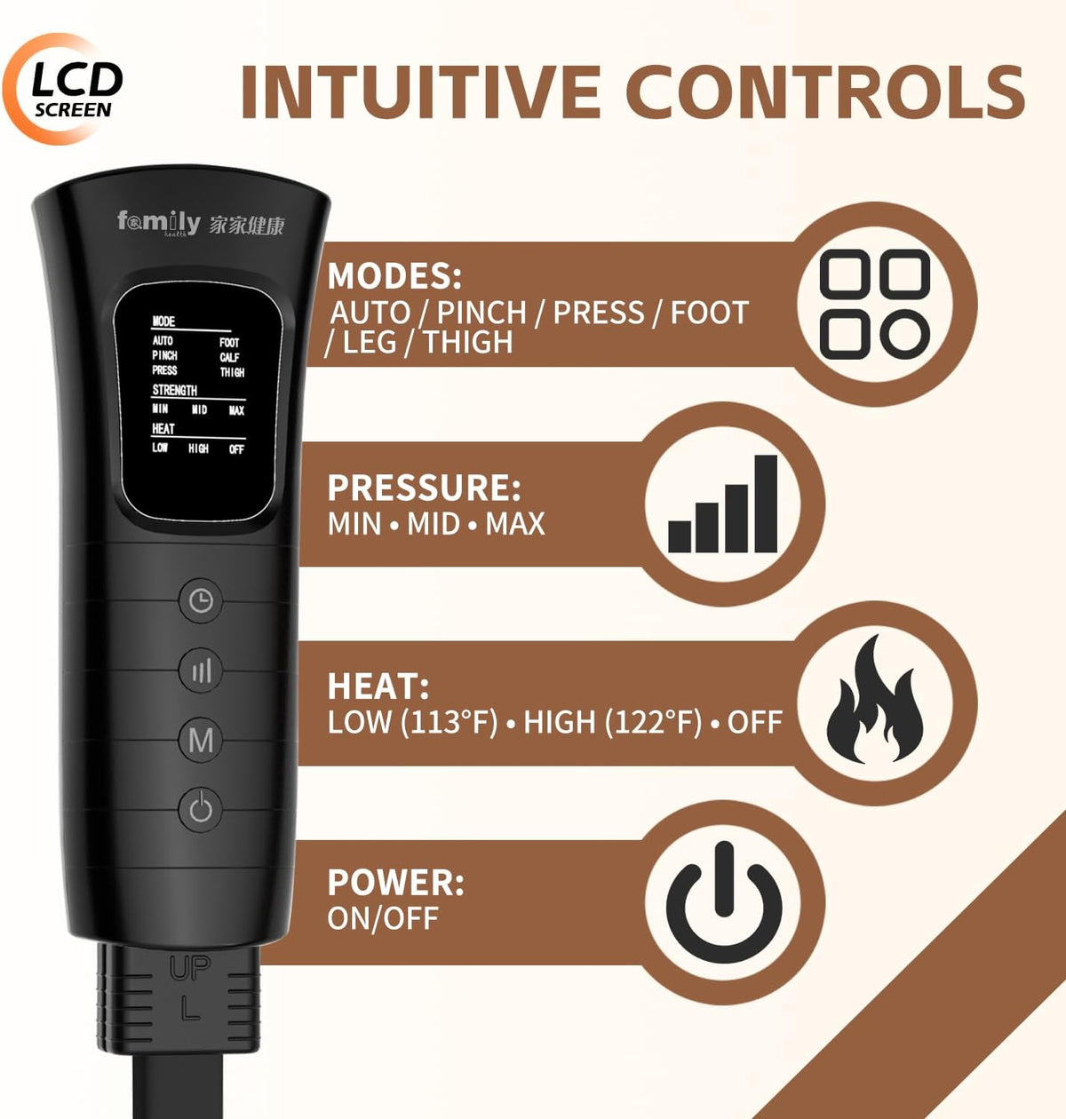 Leg Massager with Heat and Compression‎, Leg Compression Machine & Compression Boots for Circulation – 6 Modes & 3 Intensity Levels for Pain Relief, Gifts for Women, Men & Seniors