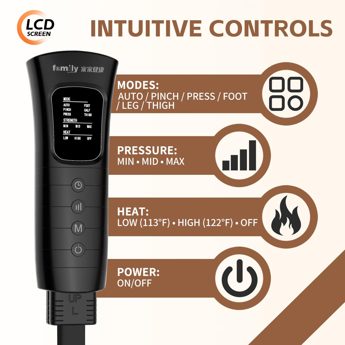 Leg Massager with Heat and Compression‎, Leg Compression Machine & Compression Boots for Circulation – 6 Modes & 3 Intensity Levels for Pain Relief, Gifts for Women, Men & Seniors