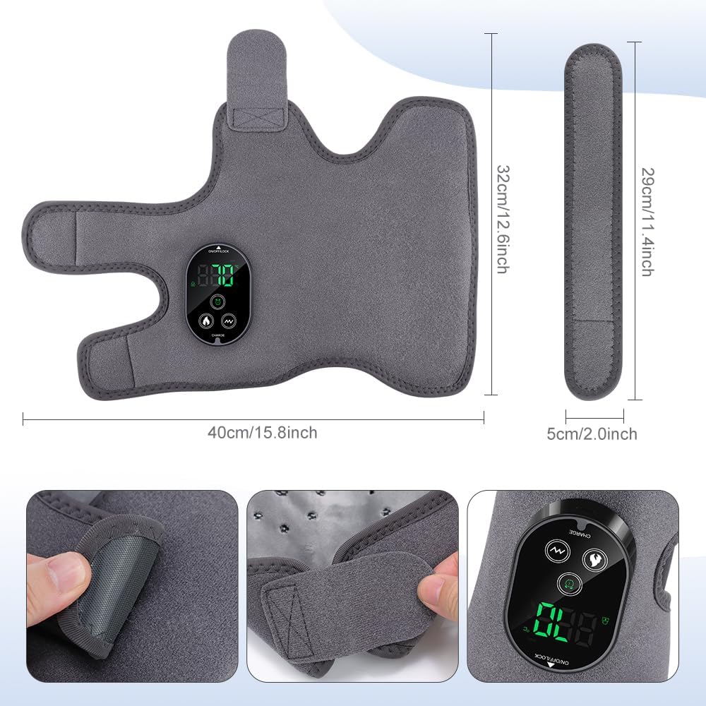 Cordless Ankle Massager with Heat, Ankle Brace with Vibration, 2-Pack