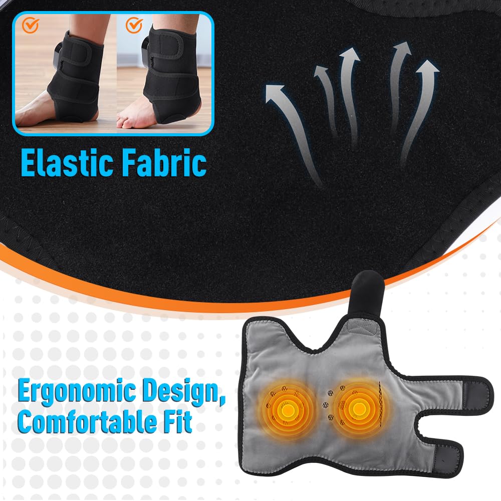 Cordless Ankle Massager with Heat, Ankle Brace with Vibration, 2-Pack
