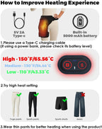 Red Light Hip Heating Pad for Sciatica & Hip Pain Relief, 5000mAh Built-in Battery Hip Brace with Vibration & 3 Heat Levels, Wearable Support for Lower Back, Thigh & Buttock