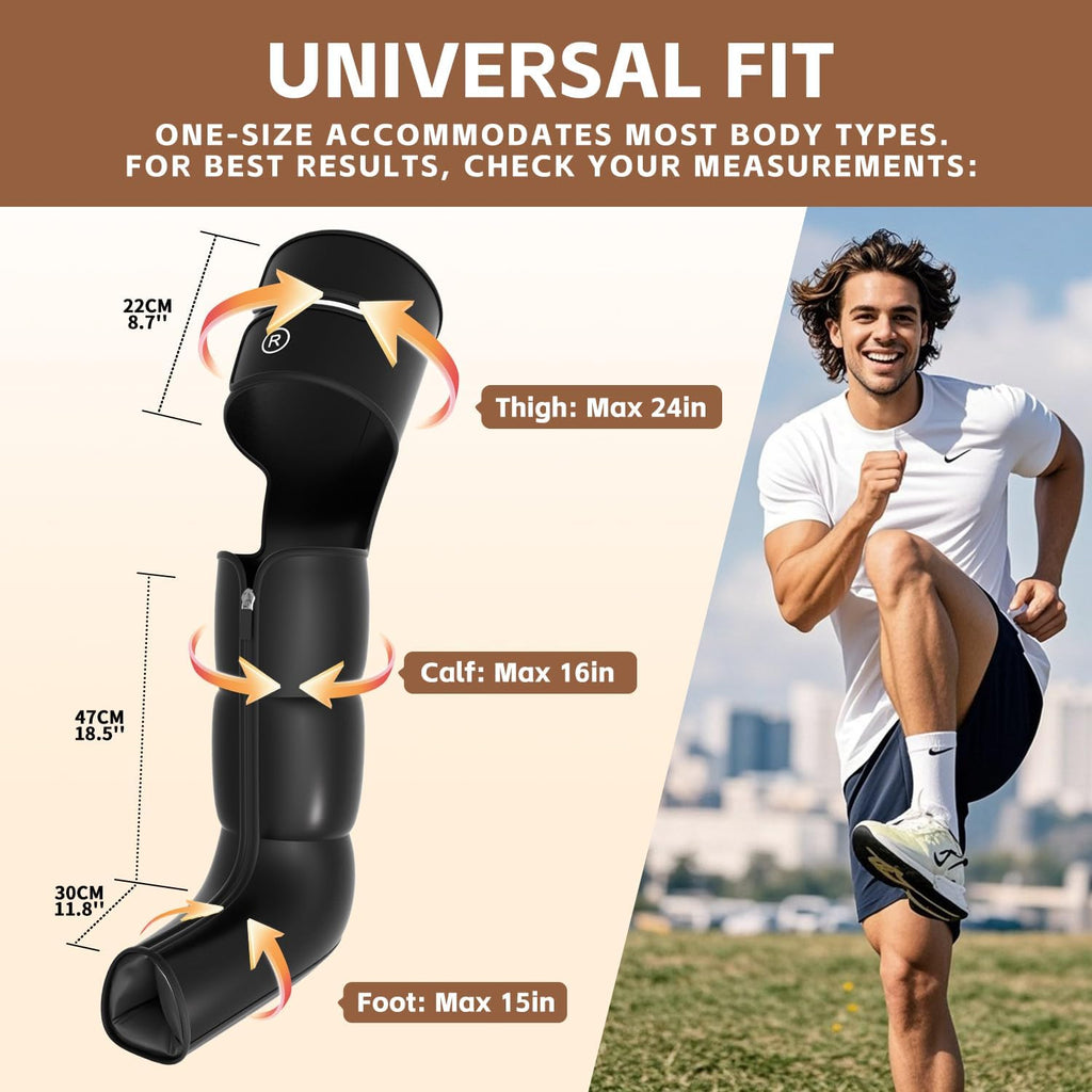 Leg Massager with Heat and Compression‎, Leg Compression Machine & Compression Boots for Circulation – 6 Modes & 3 Intensity Levels for Pain Relief, Gifts for Women, Men & Seniors